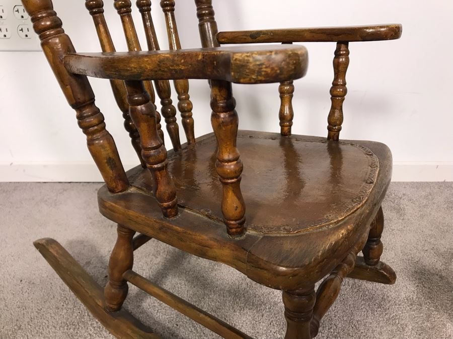 Vintage Child's Wooden Handmade Rocking Chair 15W X 21D X 26H [Photo 5]