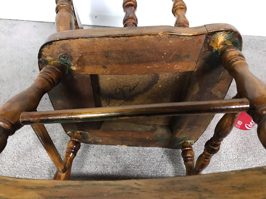 Vintage Child's Wooden Handmade Rocking Chair 15W X 21D X 26H [Photo 9]