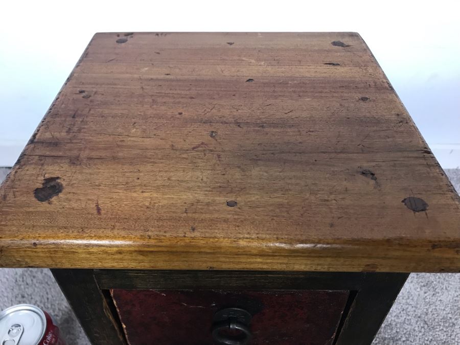 Small Handmade Side Table With Drawer With Asian Pull 10.5W X 10D X 12.5H - Just Added [Photo 3]