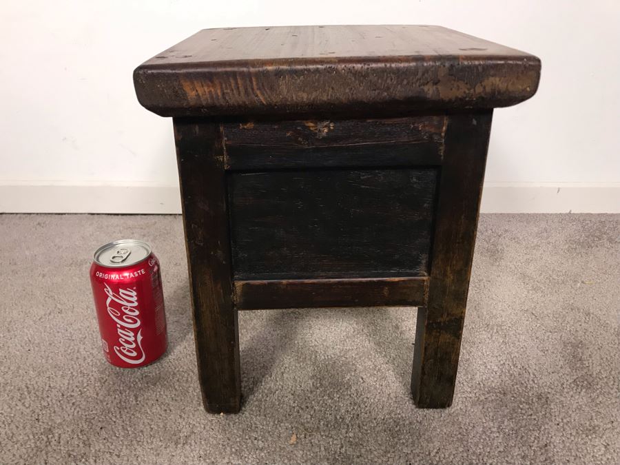 Small Handmade Side Table With Drawer With Asian Pull 10.5W X 10D X 12.5H - Just Added [Photo 7]