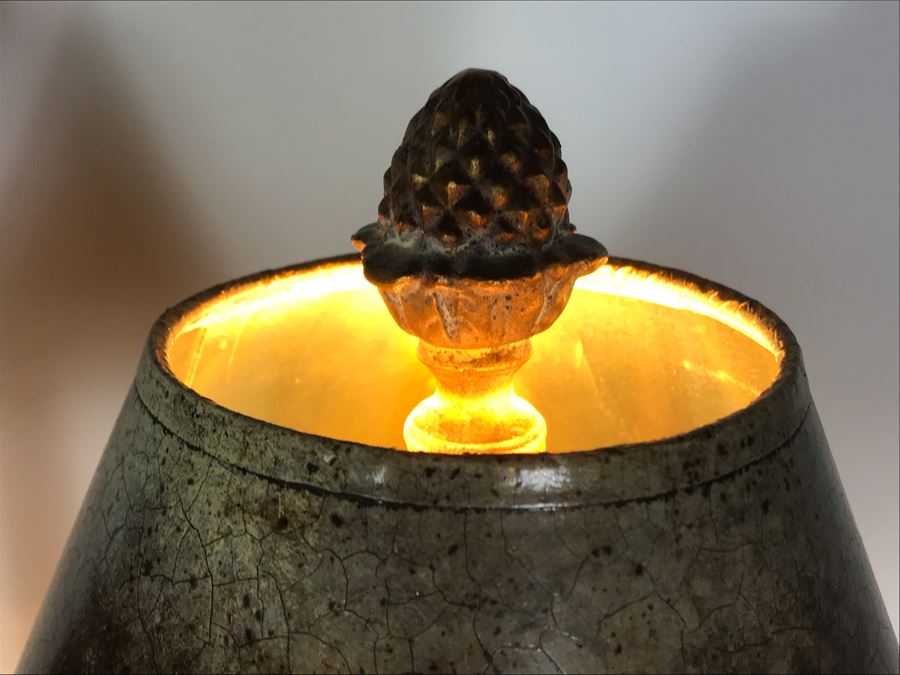 Pair Of Tall Gold Tone Fish Motif Table Lamps - Just Added [Photo 7]