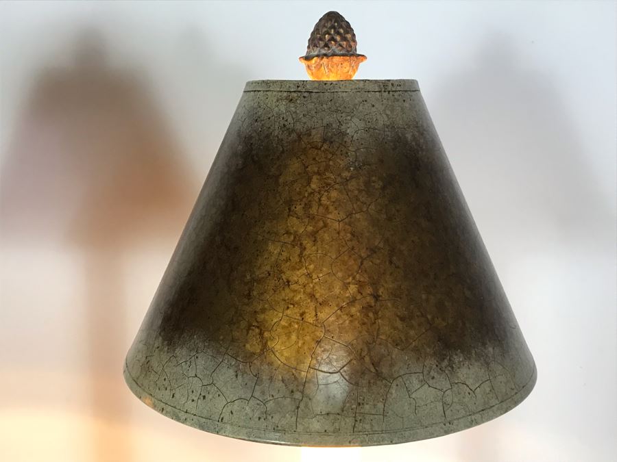 Pair Of Tall Gold Tone Fish Motif Table Lamps - Just Added [Photo 6]