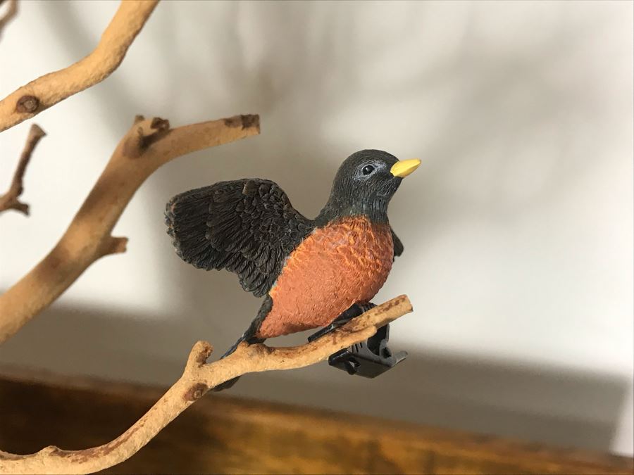 Manzanita Branches In Metal Vase With Decorative Clip On Birds 33H X 28W - Just Added [Photo 8]