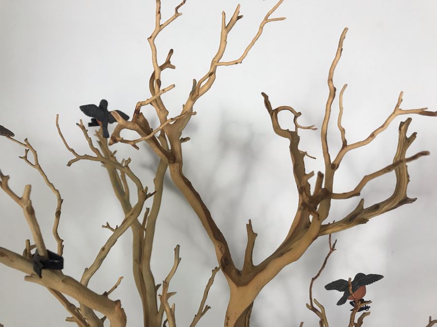 Manzanita Branches In Metal Vase With Decorative Clip On Birds 33H X 28W - Just Added [Photo 4]
