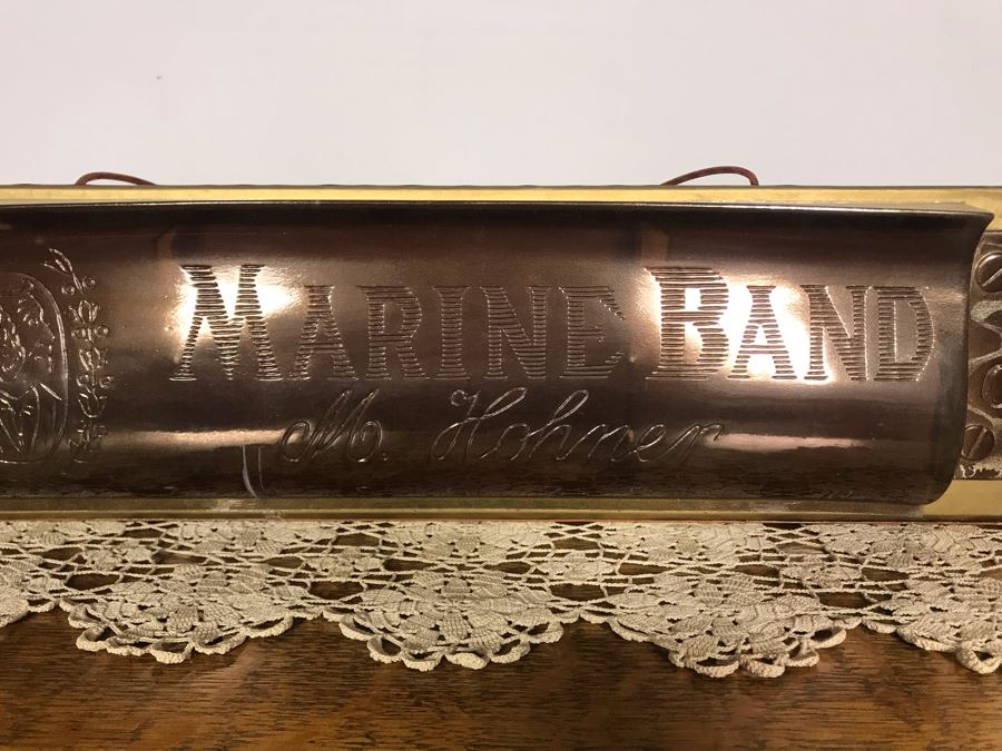 Rare Vintage Large M. Hohner Marine Band Harmonica Hanging Store Display Plastic / Cardboard Materials 24W X 5D X 6.5H - Just Added [Photo 4]