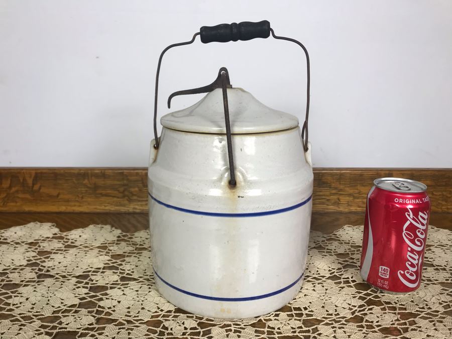 Antique Stoneware Sanford's Inks The Dependable Line Pastes Ink Crock With Handle Advertising Jug 8W X 12H - Just Added [Photo 6]