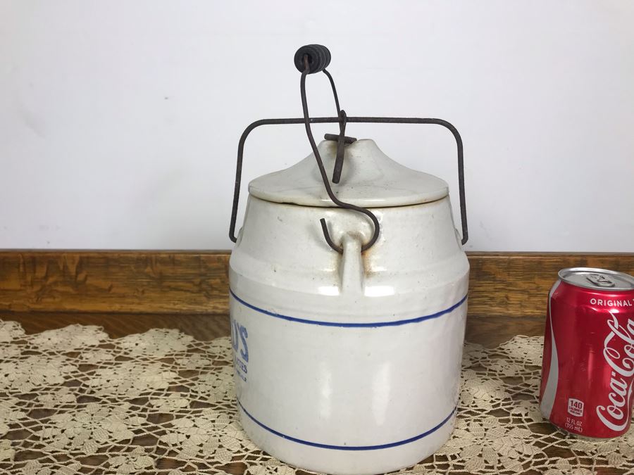 Antique Stoneware Sanford's Inks The Dependable Line Pastes Ink Crock With Handle Advertising Jug 8W X 12H - Just Added [Photo 5]