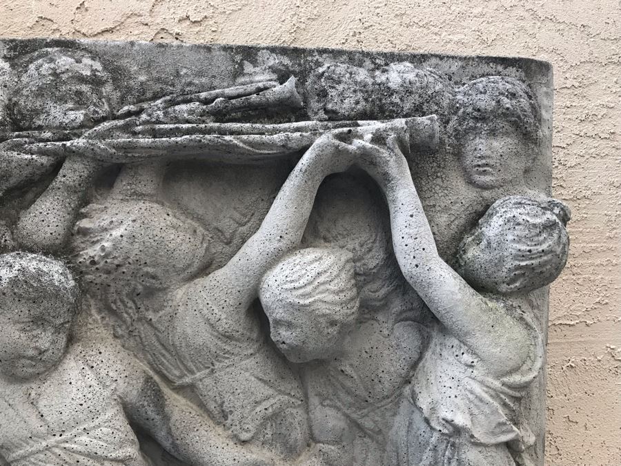 Vintage Mid-Century 1965-66 Bas Relief Wall Plaque Cement Copies Of Front Panels Of Choir Loft Of Basilica Di Santa Maria Della Salute Church In Venice, Italy - Just Added [Photo 4]