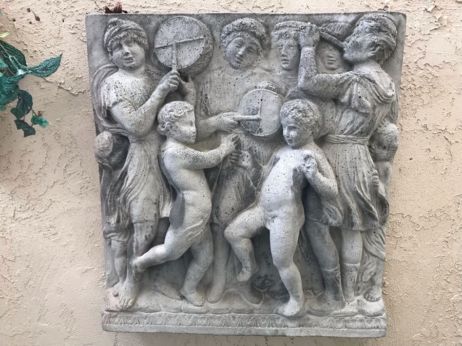 Vintage Mid-Century 1965-66 Bas Relief Wall Plaque Cement Copies Of Front Panels Of Choir Loft Of Basilica Di Santa Maria Della Salute Church In Venice, Italy - Just Added [Photo 3]