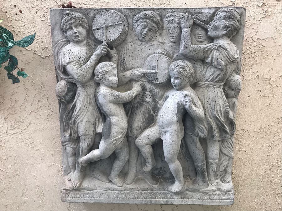 Vintage Mid-Century 1965-66 Bas Relief Wall Plaque Cement Copies Of Front Panels Of Choir Loft Of Basilica Di Santa Maria Della Salute Church In Venice, Italy - Just Added [Photo 1]