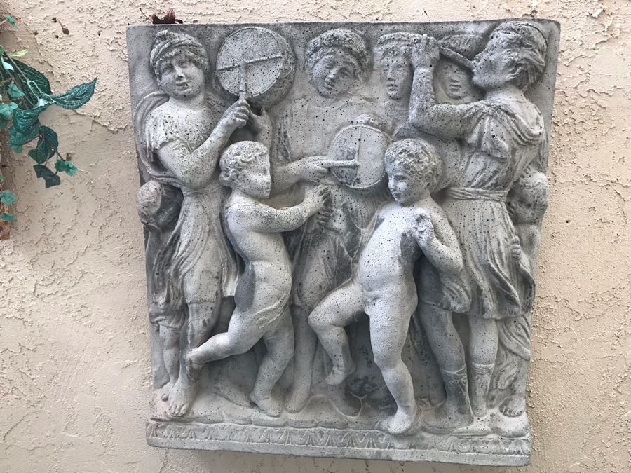 Vintage Mid-Century 1965-66 Bas Relief Wall Plaque Cement Copies Of Front Panels Of Choir Loft Of Basilica Di Santa Maria Della Salute Church In Venice, Italy - Just Added [Photo 2]