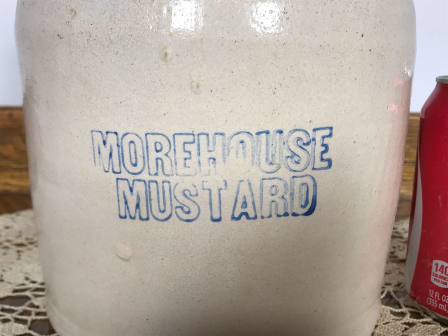 Vintage Morehouse Mustard Advertising Stoneware Jar 8W X 9H Just Added