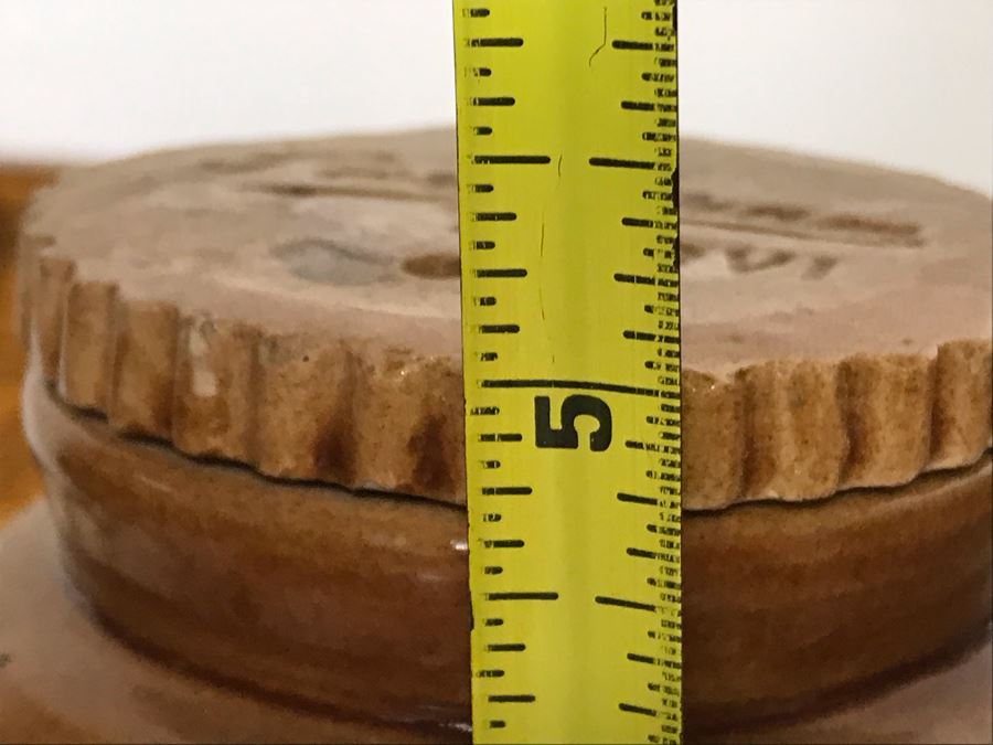 (R) Vintage Stoneware Jug Jar Canister Copenhagen Snuff Weyman & Bro Pittsburgh, (2R) Macomb Pottery Co Jar Pat. 1899 Illinois Fruit Jar Lid, (2L) Vintage Grease Jar, (L) Vintage Parshuram Pottery Works Morvi Jar Threaded Top And Lid - Just Added [Photo 18]