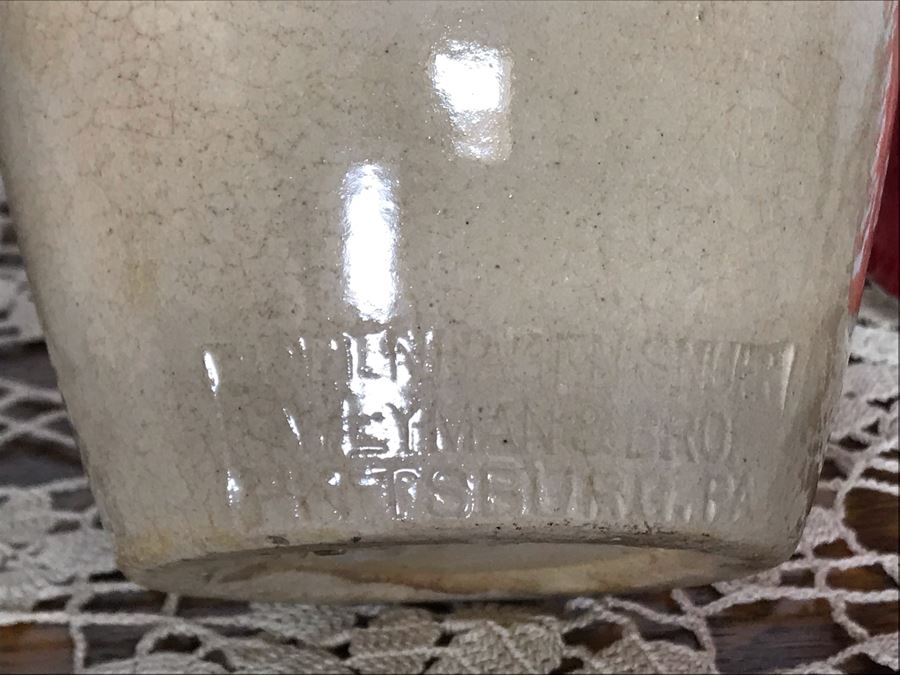 (R) Vintage Stoneware Jug Jar Canister Copenhagen Snuff Weyman & Bro Pittsburgh, (2R) Macomb Pottery Co Jar Pat. 1899 Illinois Fruit Jar Lid, (2L) Vintage Grease Jar, (L) Vintage Parshuram Pottery Works Morvi Jar Threaded Top And Lid - Just Added [Photo 5]