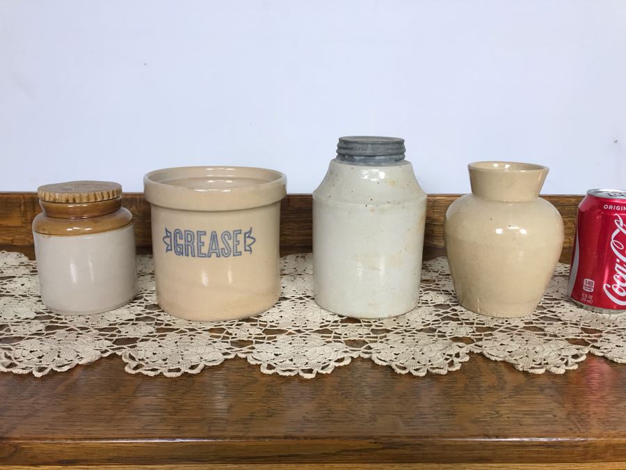 Antique Snuff Bottle/small Beauvais Pottery Snuff Jar/salt Glazed Stoneware  Snuff Jar/tobacciana/collectible Snuff Container/tobacco Jar 