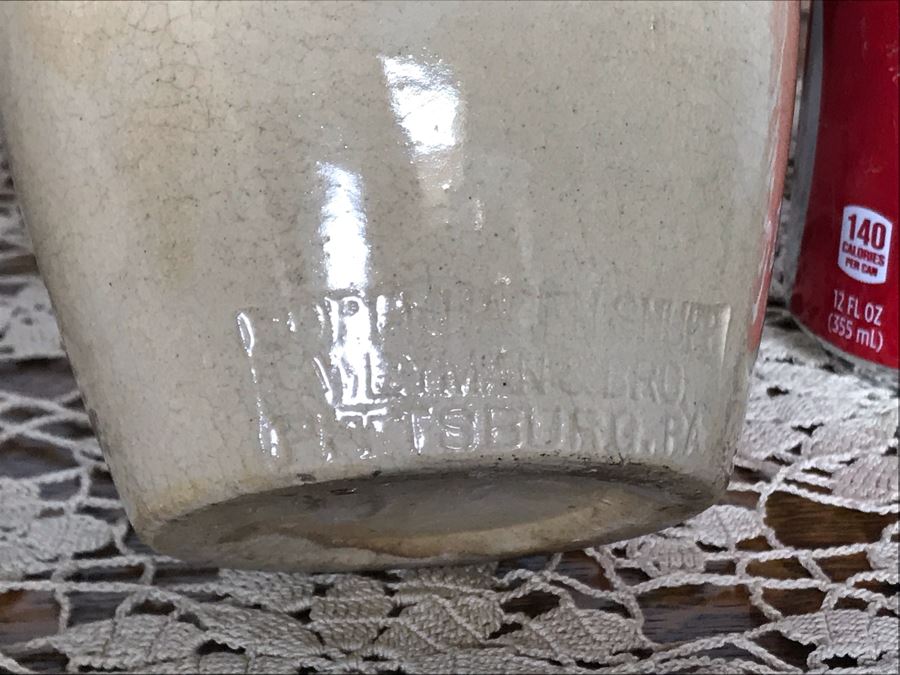 (R) Vintage Stoneware Jug Jar Canister Copenhagen Snuff Weyman & Bro Pittsburgh, (2R) Macomb Pottery Co Jar Pat. 1899 Illinois Fruit Jar Lid, (2L) Vintage Grease Jar, (L) Vintage Parshuram Pottery Works Morvi Jar Threaded Top And Lid - Just Added [Photo 4]