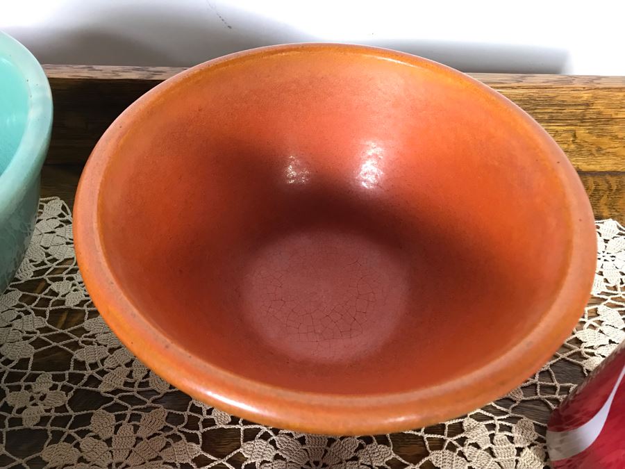 Vintage Colorful Mid-Century Nesting Mixing Bowls (4) Unmarked Pottery Bowls 10.5R - 7R - Just Added [Photo 9]