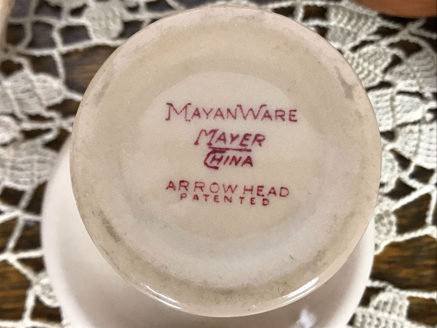 Vintage 1930s Restaurant Ware Creamers Some With Underplates Apx 27 Pieces: Mayan Ware Mayer China, Hall, Wallace China Desert Ware, Shenango New Castle PA, McNicol China Roloc, Syracuse China, Coorsite, Warwick China - Just Added [Photo 16]