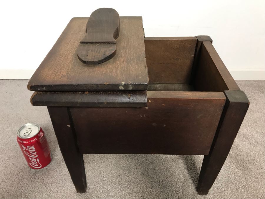 Vintage Shoe Shine Wooden Box 15W X 13D X 13H - Just Added [Photo 1]