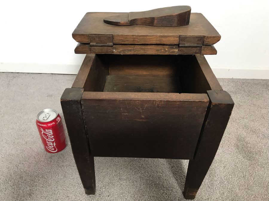 Vintage Shoe Shine Wooden Box 15W X 13D X 13H - Just Added [Photo 2]