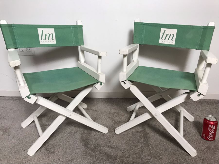 Vintage Pair Of Thom Mcan Shoe Store Advertising Child's Director's Chairs - Just Added [Photo 2]