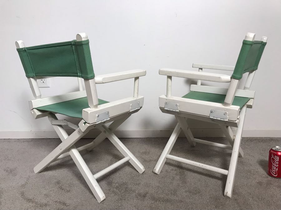 Vintage Pair Of Thom Mcan Shoe Store Advertising Child's Director's Chairs - Just Added [Photo 5]
