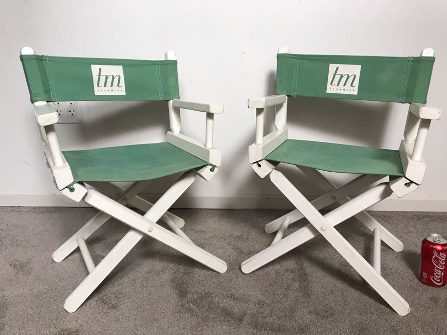 Vintage Pair Of Thom Mcan Shoe Store Advertising Child's Director's Chairs - Just Added