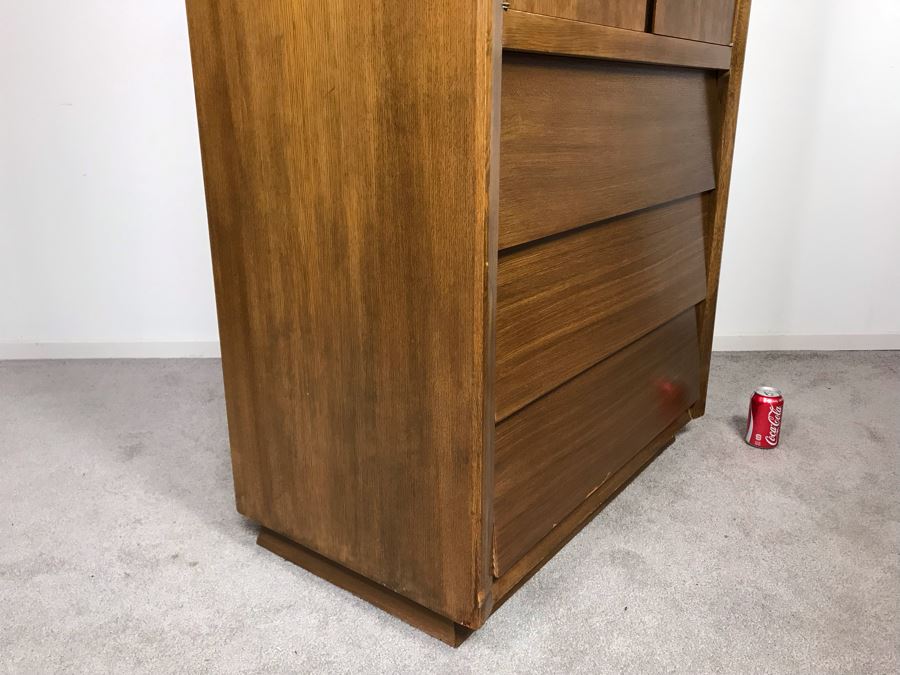 Mid-Century Custome Dowell Furniture Gardena, CA Gentleman's Dresser Highboy Chest Of Drawers 34W X 19D X 56H - Just Added [Photo 13]