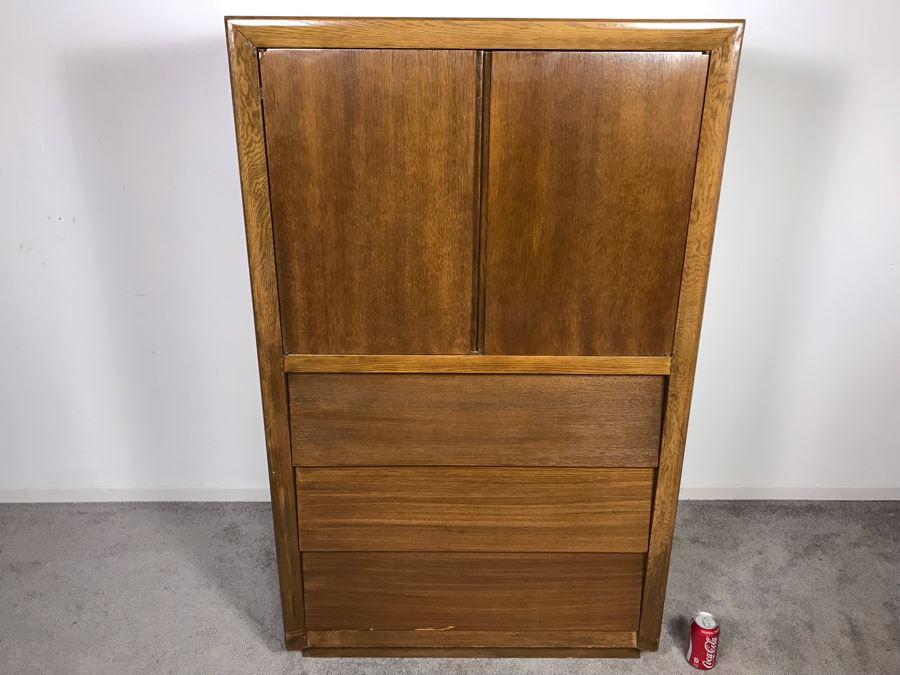 Mid-Century Custome Dowell Furniture Gardena, CA Gentleman's Dresser Highboy Chest Of Drawers 34W X 19D X 56H - Just Added [Photo 3]