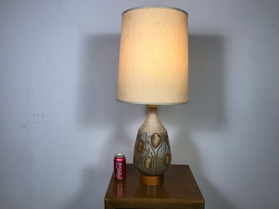 Signed Mid-Century Glazed Art Pottery Table Lamp - Just Added [Photo 3]