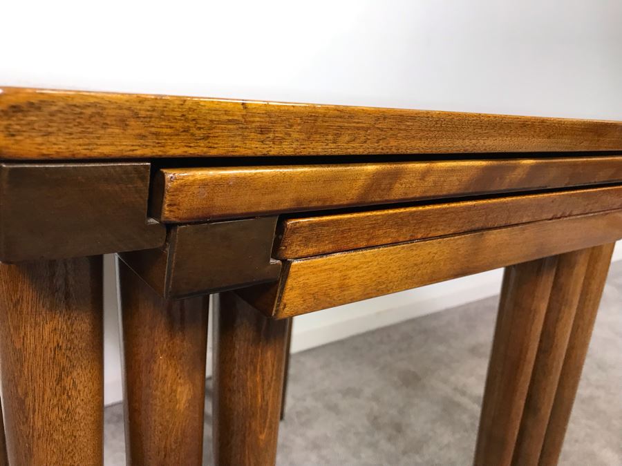 Mid-Century Modern Russel Wright For Conant Ball 8004 1825 Slotted Nesting Tables (3) Tables 20W X 26D X 24H - Just Added [Photo 8]