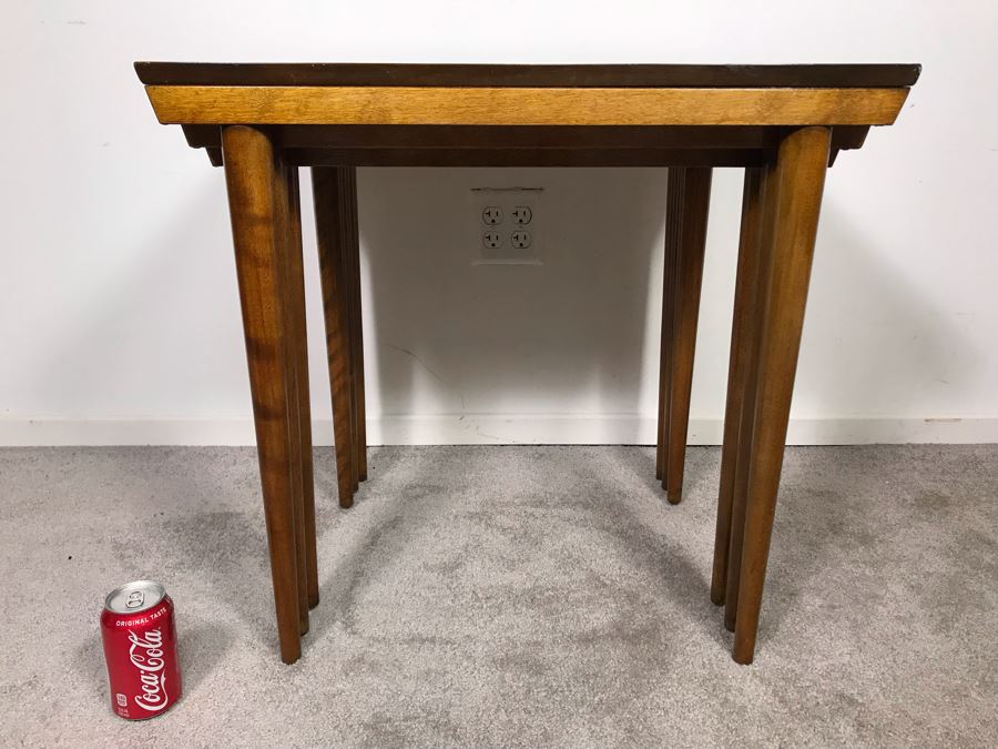 Mid-Century Modern Russel Wright For Conant Ball 8004 1825 Slotted Nesting Tables (3) Tables 20W X 26D X 24H - Just Added [Photo 11]