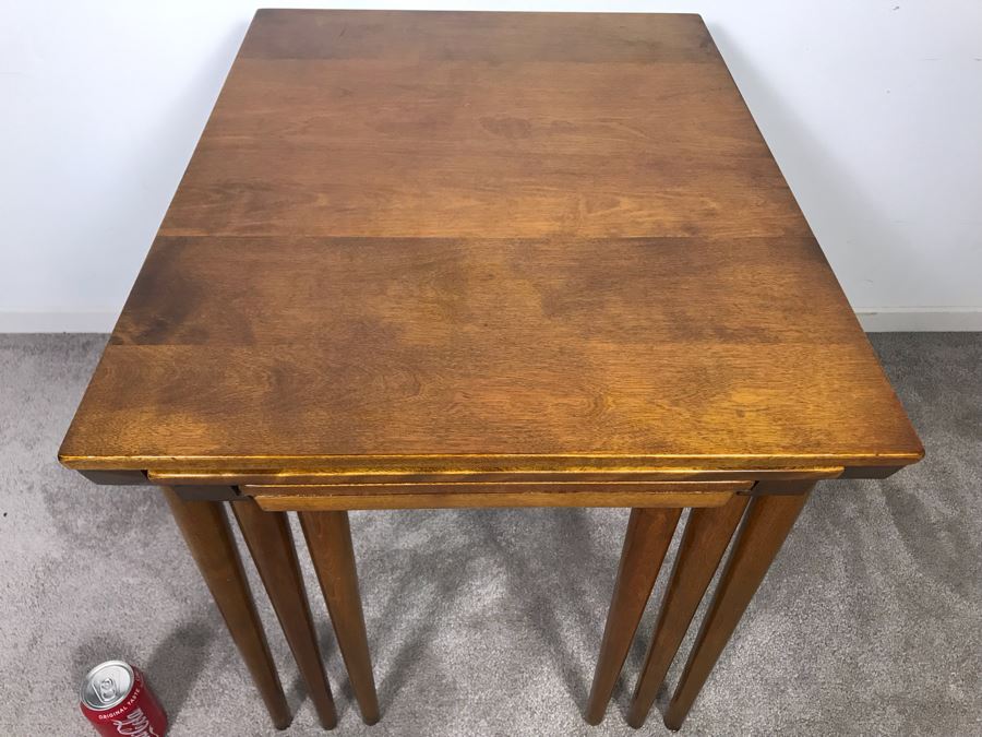 Mid-Century Modern Russel Wright For Conant Ball 8004 1825 Slotted Nesting Tables (3) Tables 20W X 26D X 24H - Just Added [Photo 6]