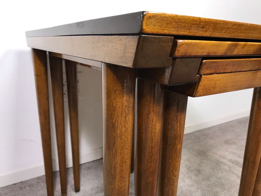 Mid-Century Modern Russel Wright For Conant Ball 8004 1825 Slotted Nesting Tables (3) Tables 20W X 26D X 24H - Just Added [Photo 9]