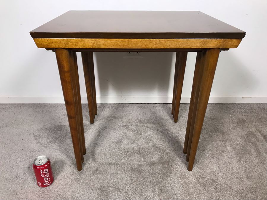 Mid-Century Modern Russel Wright For Conant Ball 8004 1825 Slotted Nesting Tables (3) Tables 20W X 26D X 24H - Just Added [Photo 10]