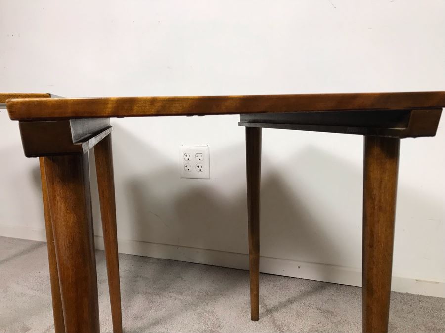 Mid-Century Modern Russel Wright For Conant Ball 8004 1825 Slotted Nesting Tables (3) Tables 20W X 26D X 24H - Just Added [Photo 26]