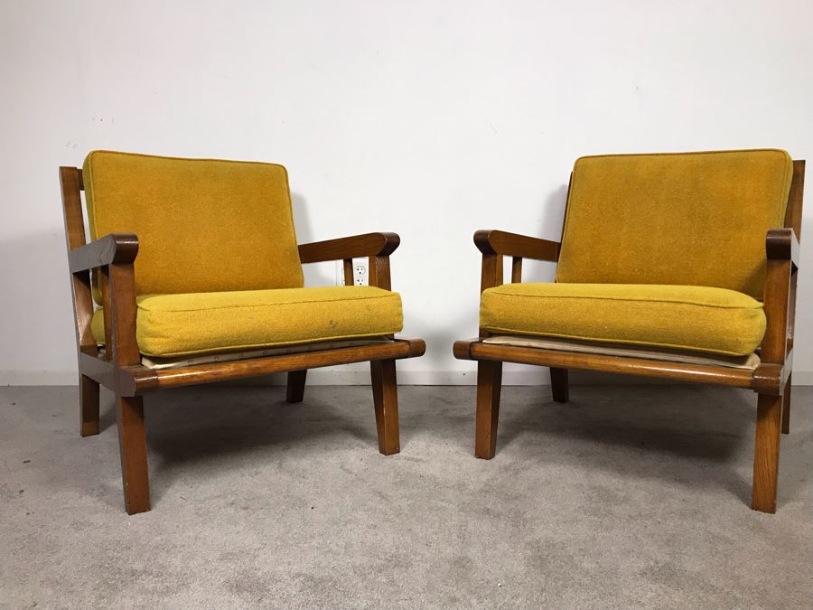 Mid-Century Modern Lounge Armchairs Maker / Designer Unknown (From Same Estate As Conant Ball Furniture) - Just Added [Photo 2]