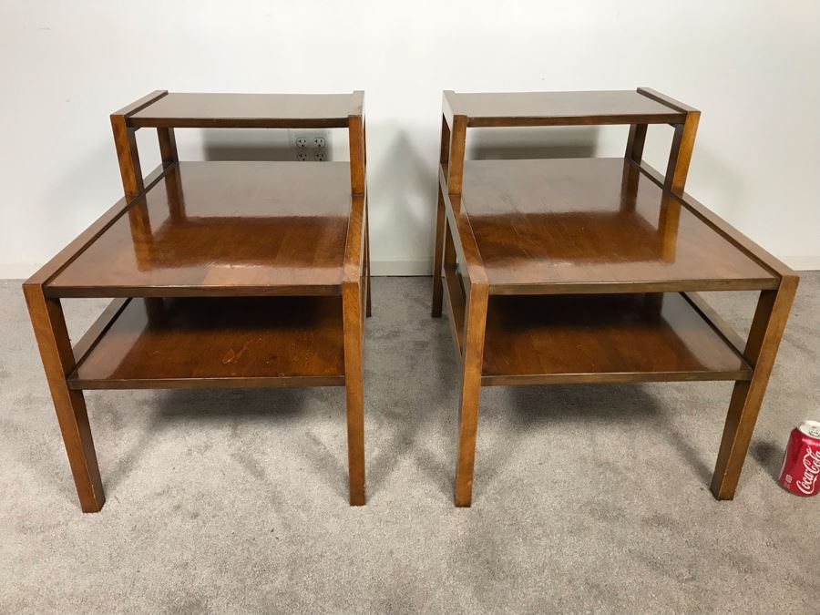 Mid-Century Modern Russel Wright For Conant Ball Stepped Geometric Side Table 8003 624 19W X 29D X 23H - Just Added [Photo 4]