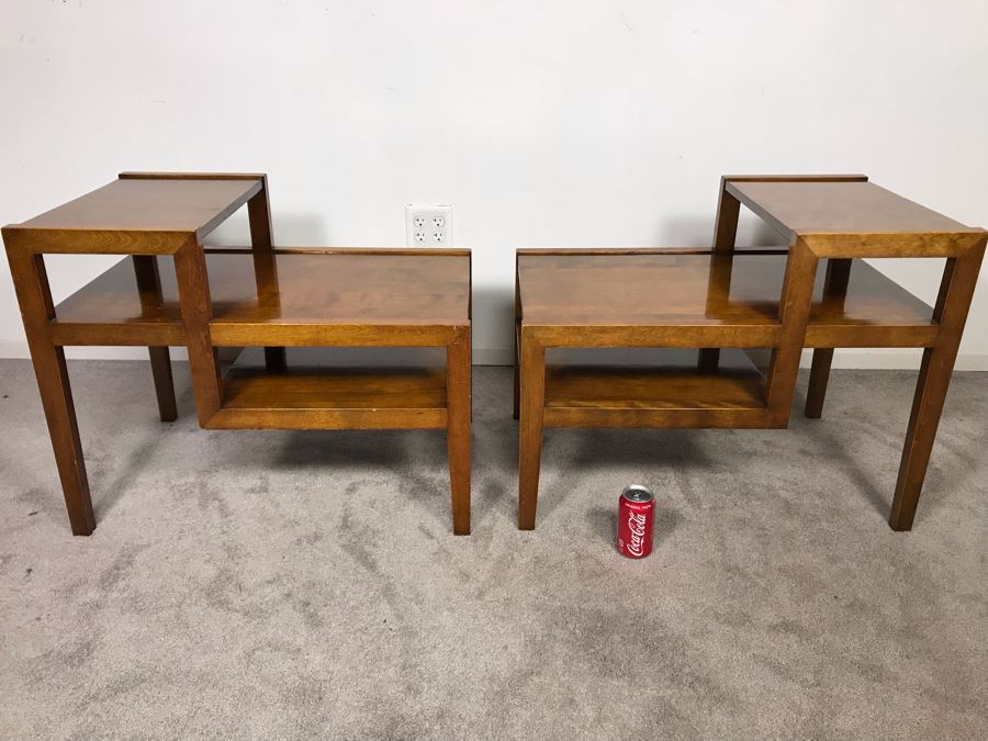 Mid-Century Modern Russel Wright For Conant Ball Stepped Geometric Side Table 8003 624 19W X 29D X 23H - Just Added [Photo 12]