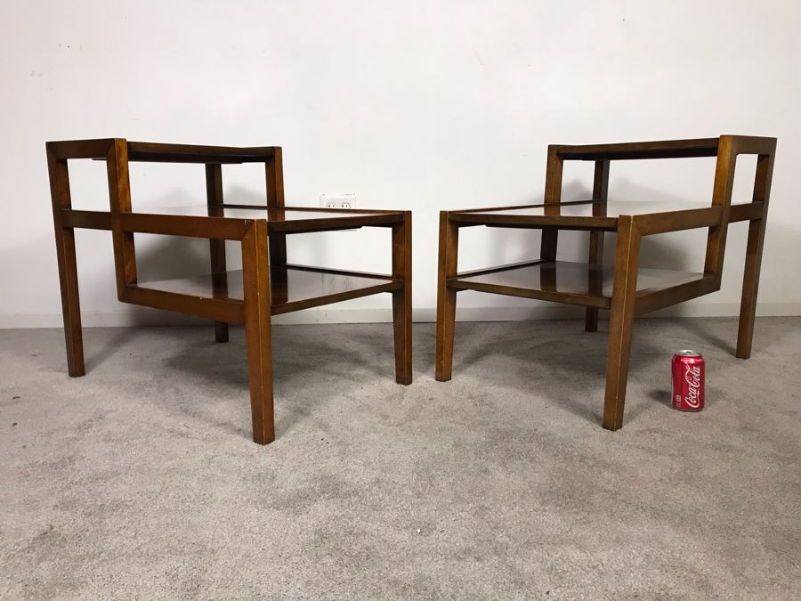 Mid-Century Modern Russel Wright For Conant Ball Stepped Geometric Side Table 8003 624 19W X 29D X 23H - Just Added [Photo 8]
