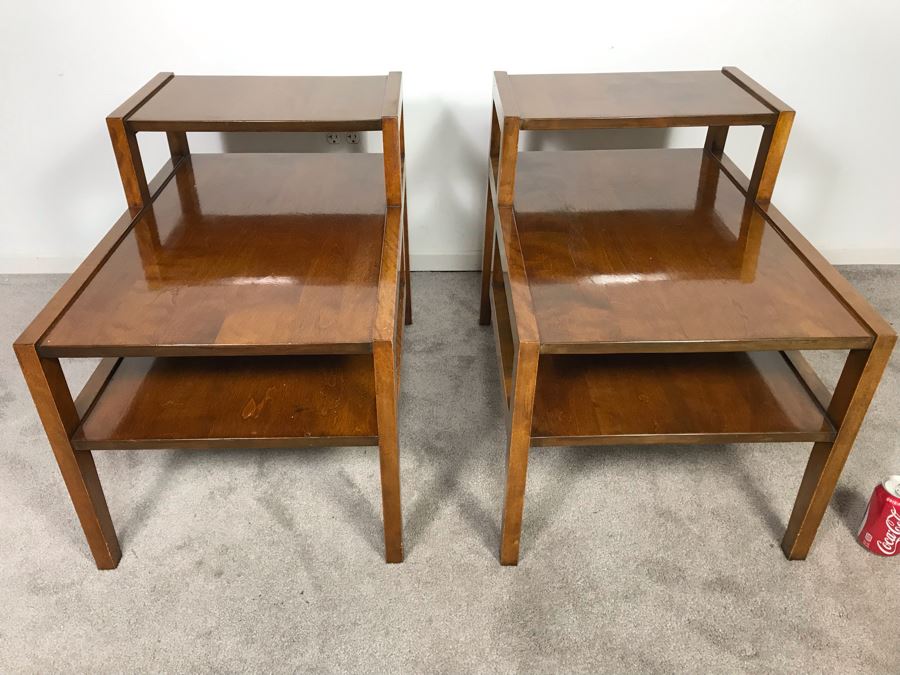 Mid-Century Modern Russel Wright For Conant Ball Stepped Geometric Side Table 8003 624 19W X 29D X 23H - Just Added [Photo 3]