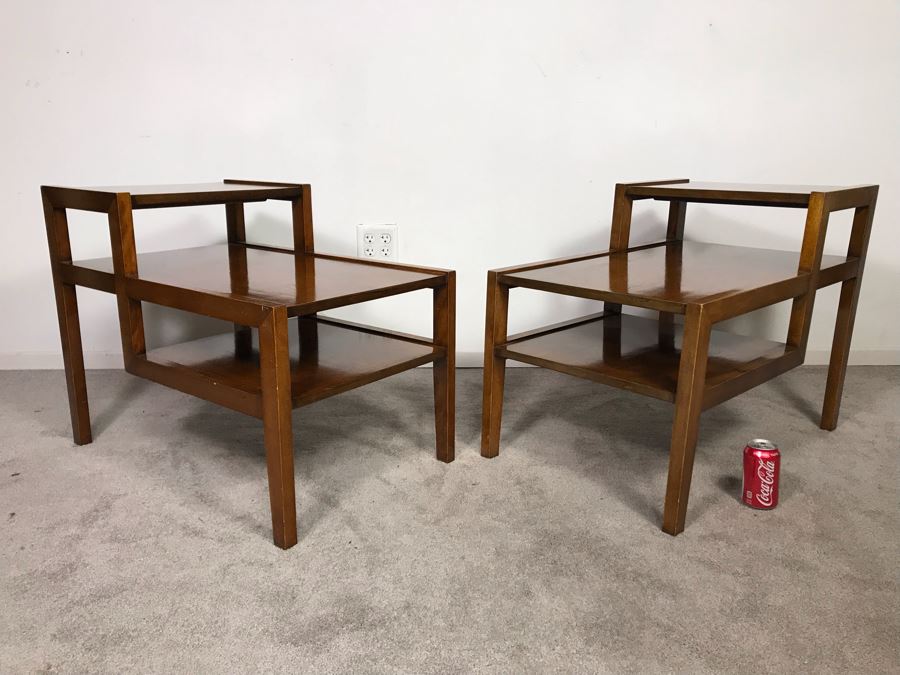 Mid-Century Modern Russel Wright For Conant Ball Stepped Geometric Side Table 8003 624 19W X 29D X 23H - Just Added [Photo 2]