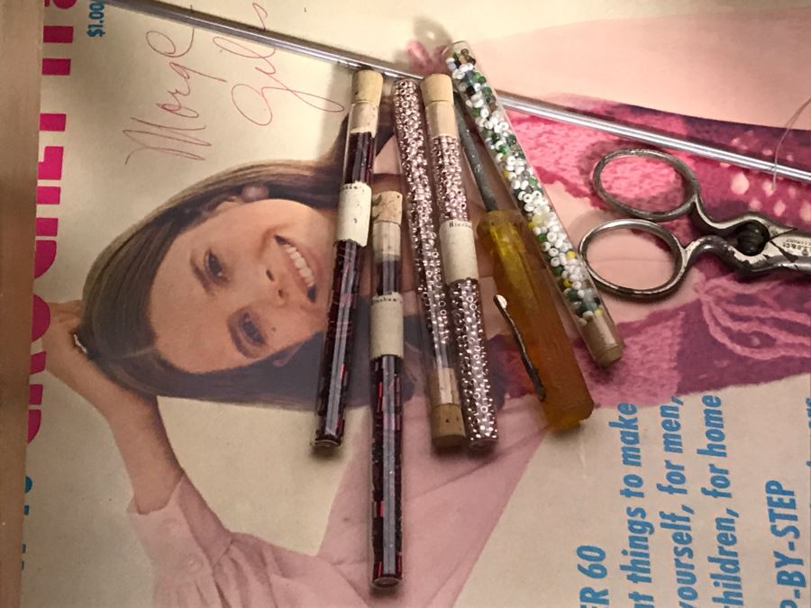 Vintage Wooden Fold Out Accordion Sewing Box With Sewing Supplies 17W (Unfolded) X 12D X 25H  - Just Added [Photo 7]