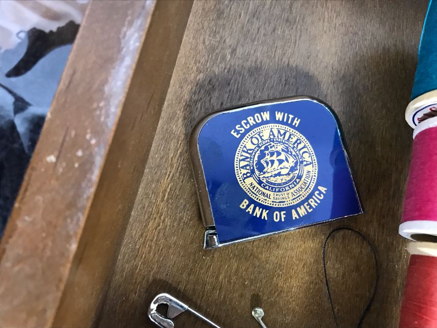 Vintage Wooden Fold Out Accordion Sewing Box With Sewing Supplies 17W (Unfolded) X 12D X 25H  - Just Added [Photo 10]