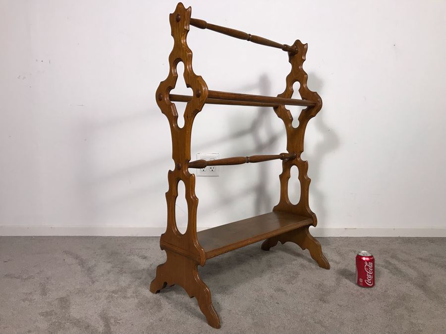 Vintage Wooden Quilt Stand With J.L. Smith San Diego Painted On Bottom - Just Added [Photo 3]