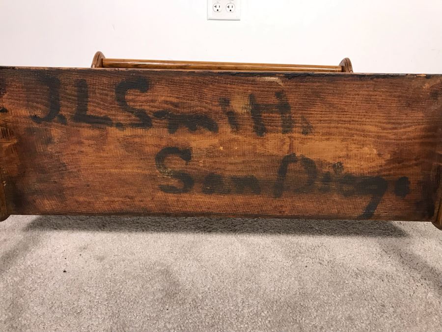 Vintage Wooden Quilt Stand With J.L. Smith San Diego Painted On Bottom - Just Added [Photo 13]