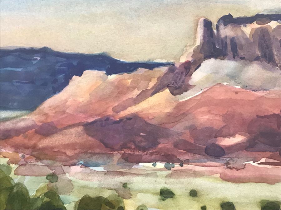 Original Gale Waddell Watercolor Painting Of The Ghost Ranch Entry - Georgia O'Keeffe New Mexico Home 29W X 8H - Just Added [Photo 11]