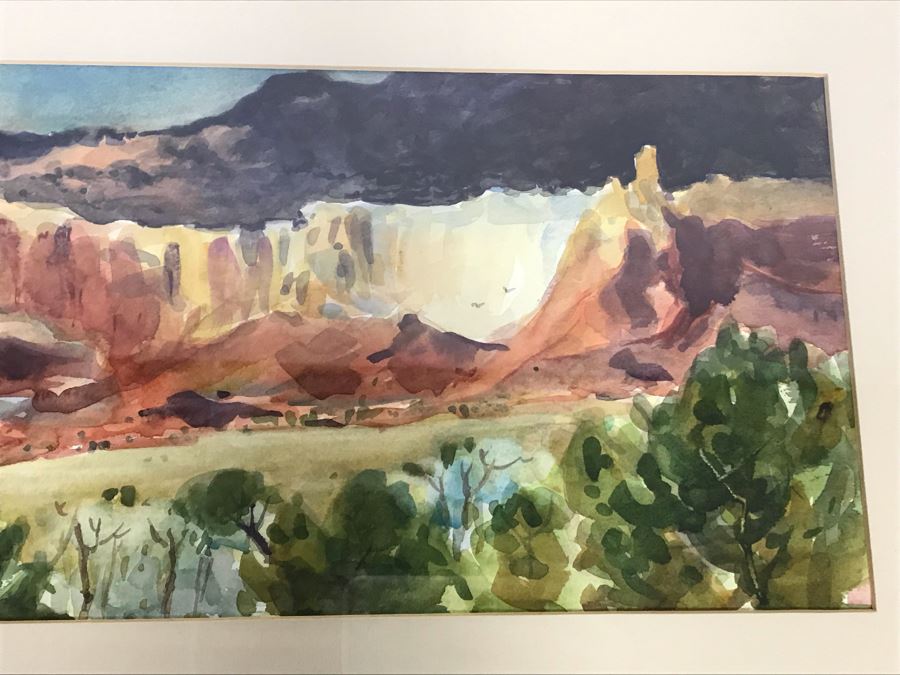 Original Gale Waddell Watercolor Painting Of The Ghost Ranch Entry - Georgia O'Keeffe New Mexico Home 29W X 8H - Just Added [Photo 10]