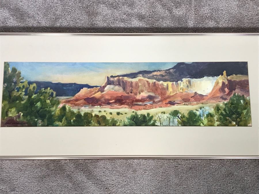 Original Gale Waddell Watercolor Painting Of The Ghost Ranch Entry - Georgia O'Keeffe New Mexico Home 29W X 8H - Just Added [Photo 4]