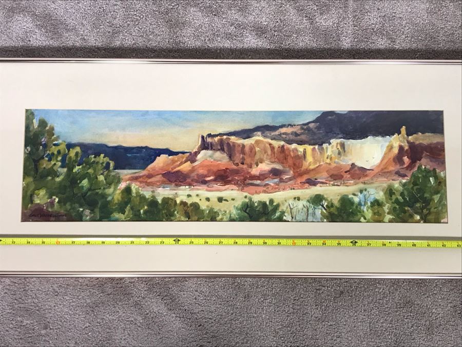 Original Gale Waddell Watercolor Painting Of The Ghost Ranch Entry - Georgia O'Keeffe New Mexico Home 29W X 8H - Just Added [Photo 5]